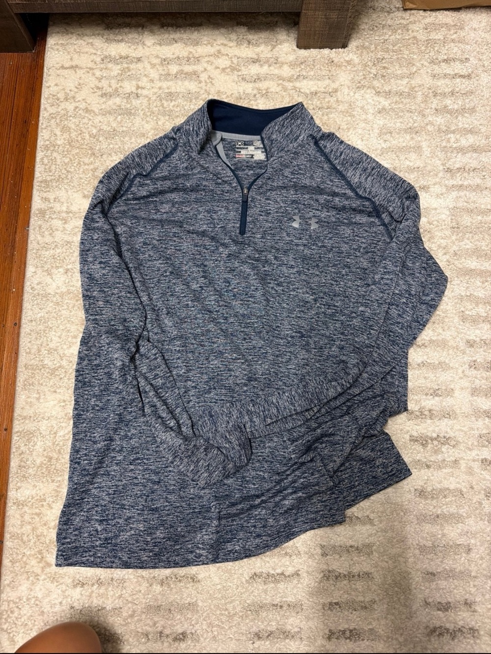 Under Armour Men's Heather Navy 1/4 Zip Athletic Pullover